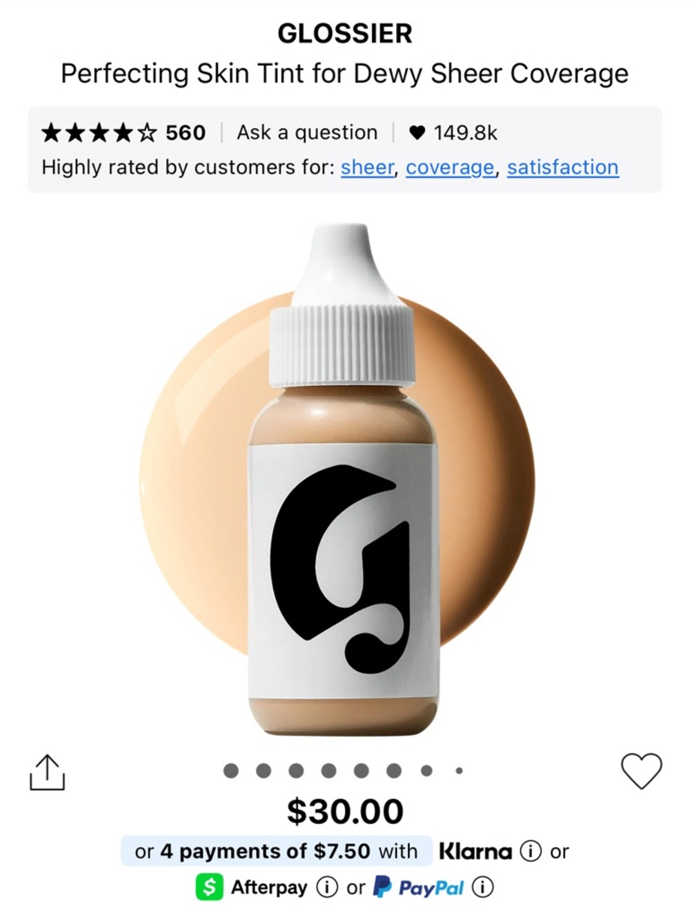 Glossier Perfecting Skin Tint